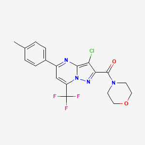 molecular formula C19H16ClF3N4O2 B3458632 3-chloro-5-(4-methylphenyl)-2-(4-morpholinylcarbonyl)-7-(trifluoromethyl)pyrazolo[1,5-a]pyrimidine 