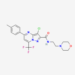 molecular formula C21H21ClF3N5O2 B3458634 3-chloro-5-(4-methylphenyl)-N-[2-(4-morpholinyl)ethyl]-7-(trifluoromethyl)pyrazolo[1,5-a]pyrimidine-2-carboxamide 