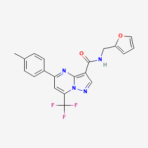 molecular formula C20H15F3N4O2 B3458648 N-(2-furylmethyl)-5-(4-methylphenyl)-7-(trifluoromethyl)pyrazolo[1,5-a]pyrimidine-3-carboxamide 