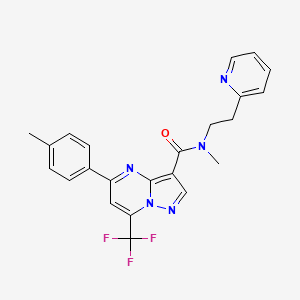 molecular formula C23H20F3N5O B3458656 N-methyl-5-(4-methylphenyl)-N-[2-(2-pyridinyl)ethyl]-7-(trifluoromethyl)pyrazolo[1,5-a]pyrimidine-3-carboxamide 