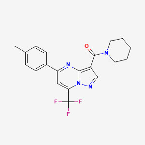molecular formula C20H19F3N4O B3458659 5-(4-methylphenyl)-3-(1-piperidinylcarbonyl)-7-(trifluoromethyl)pyrazolo[1,5-a]pyrimidine 