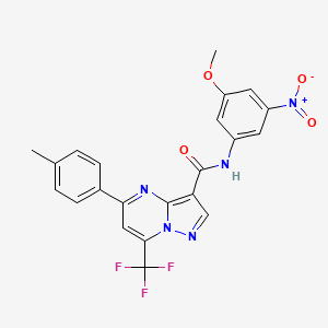 molecular formula C22H16F3N5O4 B3458676 N-(3-methoxy-5-nitrophenyl)-5-(4-methylphenyl)-7-(trifluoromethyl)pyrazolo[1,5-a]pyrimidine-3-carboxamide 