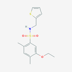 molecular formula C15H19NO3S2 B345868 [(5-Ethoxy-2,4-dimethylphenyl)sulfonyl](2-thienylmethyl)amine CAS No. 873580-54-2