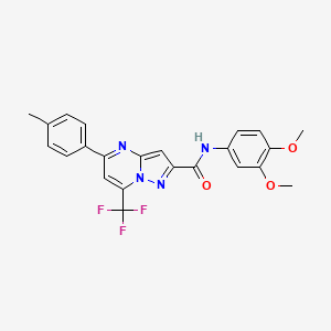 molecular formula C23H19F3N4O3 B3458682 N-(3,4-dimethoxyphenyl)-5-(4-methylphenyl)-7-(trifluoromethyl)pyrazolo[1,5-a]pyrimidine-2-carboxamide 