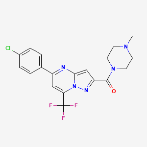 molecular formula C19H17ClF3N5O B3458689 5-(4-chlorophenyl)-2-[(4-methyl-1-piperazinyl)carbonyl]-7-(trifluoromethyl)pyrazolo[1,5-a]pyrimidine 
