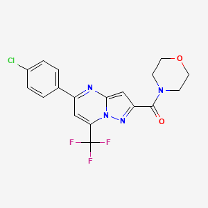 molecular formula C18H14ClF3N4O2 B3458692 5-(4-chlorophenyl)-2-(4-morpholinylcarbonyl)-7-(trifluoromethyl)pyrazolo[1,5-a]pyrimidine 
