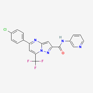 molecular formula C19H11ClF3N5O B3458695 5-(4-chlorophenyl)-N-3-pyridinyl-7-(trifluoromethyl)pyrazolo[1,5-a]pyrimidine-2-carboxamide 