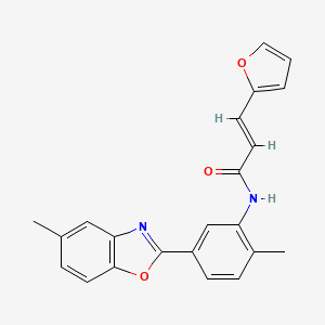 molecular formula C22H18N2O3 B3458727 3-(2-furyl)-N-[2-methyl-5-(5-methyl-1,3-benzoxazol-2-yl)phenyl]acrylamide 