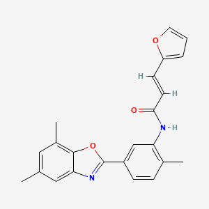 molecular formula C23H20N2O3 B3458732 N-[5-(5,7-dimethyl-1,3-benzoxazol-2-yl)-2-methylphenyl]-3-(2-furyl)acrylamide 