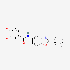 molecular formula C22H17FN2O4 B3458734 N-[2-(3-fluorophenyl)-1,3-benzoxazol-5-yl]-3,4-dimethoxybenzamide 