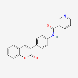 molecular formula C21H14N2O3 B3458742 N-[4-(2-oxo-2H-chromen-3-yl)phenyl]nicotinamide 