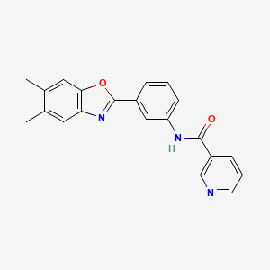 molecular formula C21H17N3O2 B3458743 N-[3-(5,6-dimethyl-1,3-benzoxazol-2-yl)phenyl]nicotinamide 
