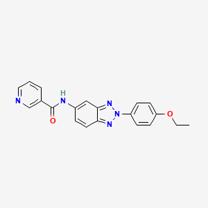 molecular formula C20H17N5O2 B3458757 N-[2-(4-ethoxyphenyl)-2H-1,2,3-benzotriazol-5-yl]nicotinamide 