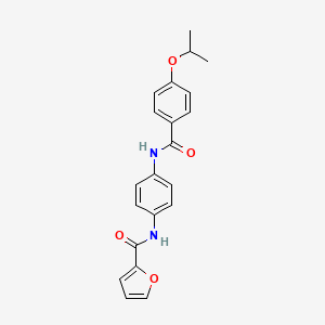 molecular formula C21H20N2O4 B3458763 N-{4-[(4-isopropoxybenzoyl)amino]phenyl}-2-furamide 