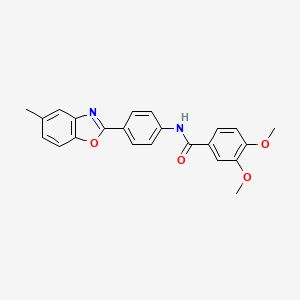molecular formula C23H20N2O4 B3458784 3,4-dimethoxy-N-[4-(5-methyl-1,3-benzoxazol-2-yl)phenyl]benzamide 