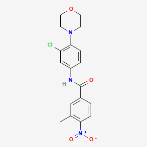 molecular formula C18H18ClN3O4 B3458796 N-[3-chloro-4-(4-morpholinyl)phenyl]-3-methyl-4-nitrobenzamide 