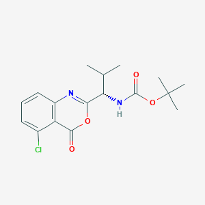 molecular formula C17H21ClN2O4 B034588 (1-(5-Chloro-4-oxo-4H-3,1-benzoxazin-2-yl)-2-methylpropyl)carbamic acid 1,1-dimethylethyl ester CAS No. 108562-43-2