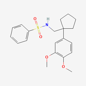 molecular formula C20H25NO4S B3458825 N-{[1-(3,4-dimethoxyphenyl)cyclopentyl]methyl}benzenesulfonamide 