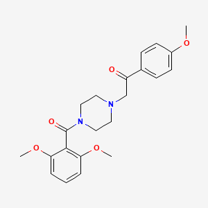 molecular formula C22H26N2O5 B3458849 2-[4-(2,6-dimethoxybenzoyl)-1-piperazinyl]-1-(4-methoxyphenyl)ethanone 