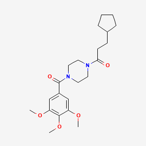 molecular formula C22H32N2O5 B3458858 1-(3-cyclopentylpropanoyl)-4-(3,4,5-trimethoxybenzoyl)piperazine 