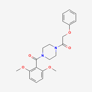 molecular formula C21H24N2O5 B3458873 1-(2,6-dimethoxybenzoyl)-4-(phenoxyacetyl)piperazine 