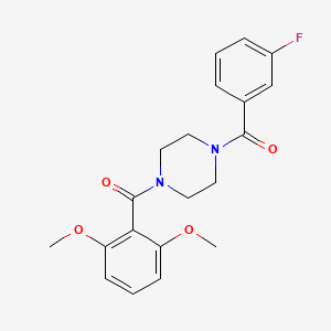 molecular formula C20H21FN2O4 B3458880 1-(2,6-dimethoxybenzoyl)-4-(3-fluorobenzoyl)piperazine 