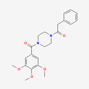 molecular formula C22H26N2O5 B3458885 1-(phenylacetyl)-4-(3,4,5-trimethoxybenzoyl)piperazine 