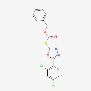 molecular formula C16H10Cl2N2O3S B3458900 O-benzyl S-[5-(2,4-dichlorophenyl)-1,3,4-oxadiazol-2-yl] thiocarbonate 