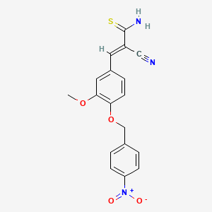 2-cyano-3-{3-methoxy-4-[(4-nitrobenzyl)oxy]phenyl}-2-propenethioamide