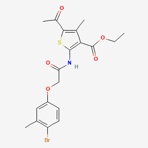 ethyl 5-acetyl-2-{[(4-bromo-3-methylphenoxy)acetyl]amino}-4-methyl-3-thiophenecarboxylate