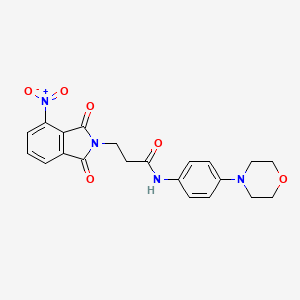 molecular formula C21H20N4O6 B3458957 N-[4-(4-morpholinyl)phenyl]-3-(4-nitro-1,3-dioxo-1,3-dihydro-2H-isoindol-2-yl)propanamide 
