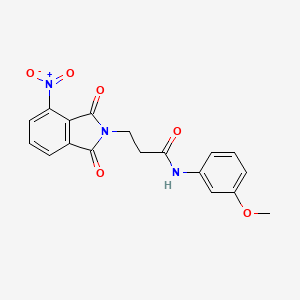 molecular formula C18H15N3O6 B3458963 N-(3-methoxyphenyl)-3-(4-nitro-1,3-dioxo-1,3-dihydro-2H-isoindol-2-yl)propanamide 