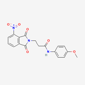 molecular formula C18H15N3O6 B3458968 N-(4-methoxyphenyl)-3-(4-nitro-1,3-dioxo-1,3-dihydro-2H-isoindol-2-yl)propanamide 