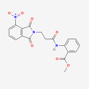 molecular formula C19H15N3O7 B3458973 methyl 2-{[3-(4-nitro-1,3-dioxo-1,3-dihydro-2H-isoindol-2-yl)propanoyl]amino}benzoate 