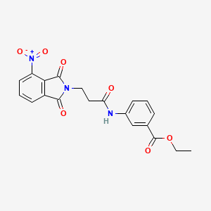 molecular formula C20H17N3O7 B3458974 ethyl 3-{[3-(4-nitro-1,3-dioxo-1,3-dihydro-2H-isoindol-2-yl)propanoyl]amino}benzoate 