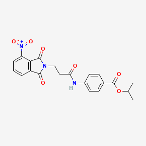 molecular formula C21H19N3O7 B3458979 isopropyl 4-{[3-(4-nitro-1,3-dioxo-1,3-dihydro-2H-isoindol-2-yl)propanoyl]amino}benzoate 