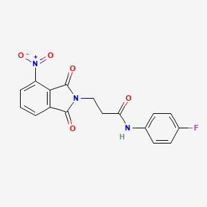 molecular formula C17H12FN3O5 B3458984 N-(4-fluorophenyl)-3-(4-nitro-1,3-dioxo-1,3-dihydro-2H-isoindol-2-yl)propanamide 