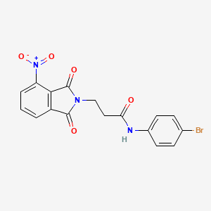 molecular formula C17H12BrN3O5 B3458991 N-(4-bromophenyl)-3-(4-nitro-1,3-dioxo-1,3-dihydro-2H-isoindol-2-yl)propanamide 