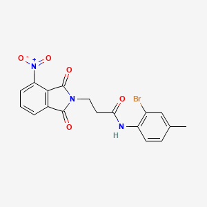 molecular formula C18H14BrN3O5 B3458998 N-(2-bromo-4-methylphenyl)-3-(4-nitro-1,3-dioxo-1,3-dihydro-2H-isoindol-2-yl)propanamide 