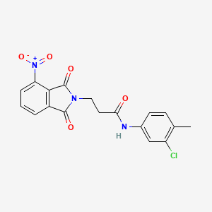 molecular formula C18H14ClN3O5 B3459005 N-(3-chloro-4-methylphenyl)-3-(4-nitro-1,3-dioxo-1,3-dihydro-2H-isoindol-2-yl)propanamide 