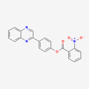 molecular formula C21H13N3O4 B3459037 4-(2-quinoxalinyl)phenyl 2-nitrobenzoate 