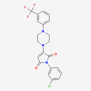 molecular formula C21H17ClF3N3O2 B3459045 1-(3-chlorophenyl)-3-{4-[3-(trifluoromethyl)phenyl]-1-piperazinyl}-1H-pyrrole-2,5-dione 