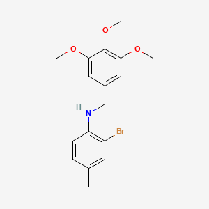molecular formula C17H20BrNO3 B3459092 (2-bromo-4-methylphenyl)(3,4,5-trimethoxybenzyl)amine 