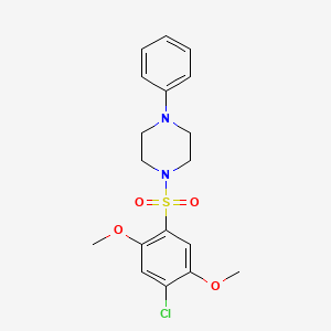 molecular formula C18H21ClN2O4S B3459117 1-[(4-chloro-2,5-dimethoxyphenyl)sulfonyl]-4-phenylpiperazine 