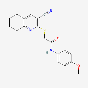 molecular formula C19H19N3O2S B3459136 2-[(3-cyano-5,6,7,8-tetrahydro-2-quinolinyl)thio]-N-(4-methoxyphenyl)acetamide 