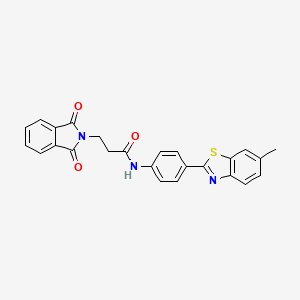 molecular formula C25H19N3O3S B3459152 3-(1,3-dioxo-1,3-dihydro-2H-isoindol-2-yl)-N-[4-(6-methyl-1,3-benzothiazol-2-yl)phenyl]propanamide 