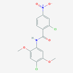 molecular formula C15H12Cl2N2O5 B3459154 2-chloro-N-(4-chloro-2,5-dimethoxyphenyl)-4-nitrobenzamide 