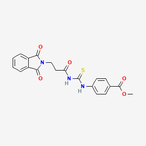 molecular formula C20H17N3O5S B3459155 methyl 4-[({[3-(1,3-dioxo-1,3-dihydro-2H-isoindol-2-yl)propanoyl]amino}carbonothioyl)amino]benzoate 