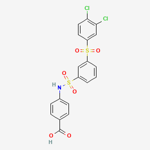 molecular formula C19H13Cl2NO6S2 B3459204 4-[({3-[(3,4-dichlorophenyl)sulfonyl]phenyl}sulfonyl)amino]benzoic acid 
