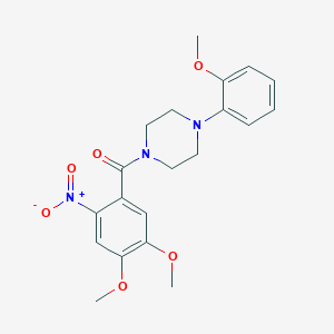 molecular formula C20H23N3O6 B3459222 1-(4,5-dimethoxy-2-nitrobenzoyl)-4-(2-methoxyphenyl)piperazine 